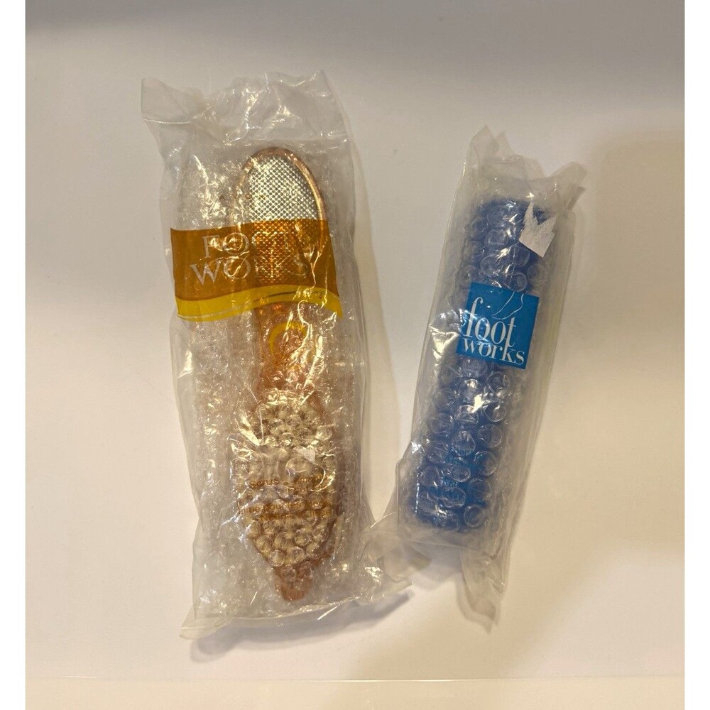Avon Foot Works Lot of 2 New Sealed 4-in-1 Foot File & Foot Roll Massage Vintage